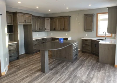 Kitchen design with darker cabinets