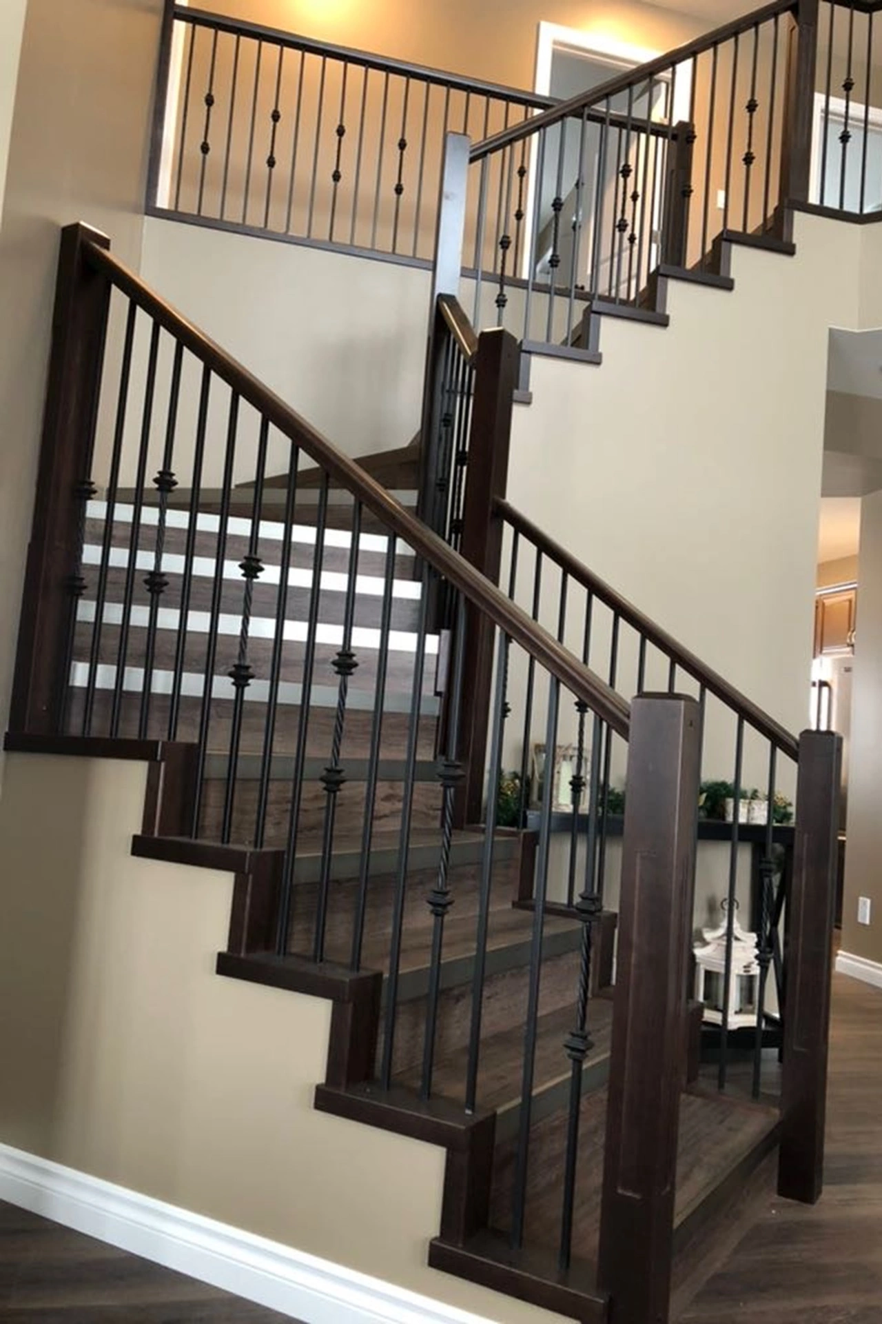 dark stained staircase