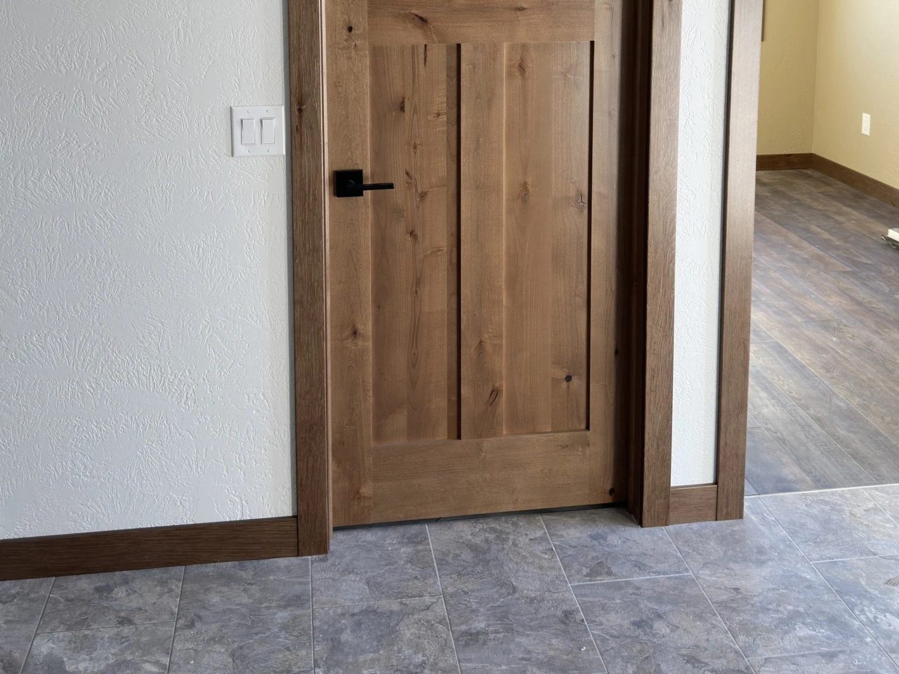 interior trim and white walls closeup