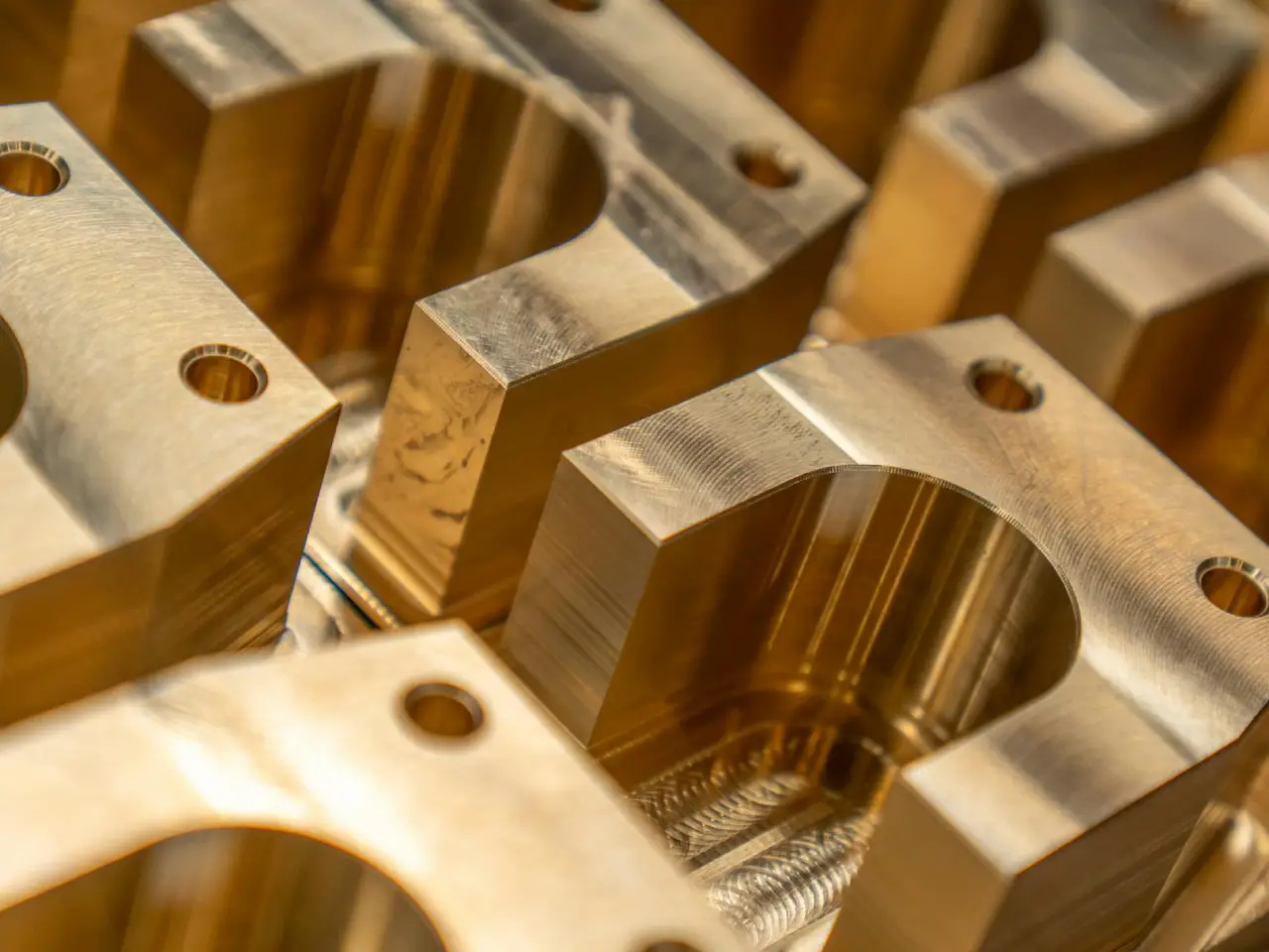 Close-up of Precision Machined Metal Parts